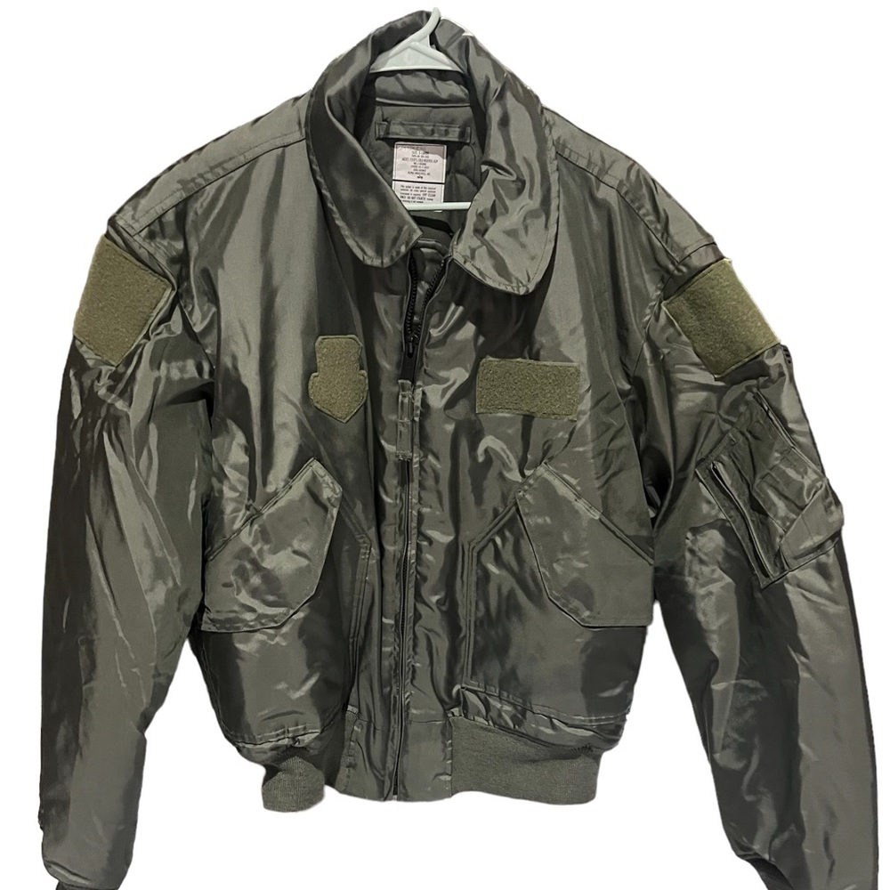 Green fire resistant bomber jacket.